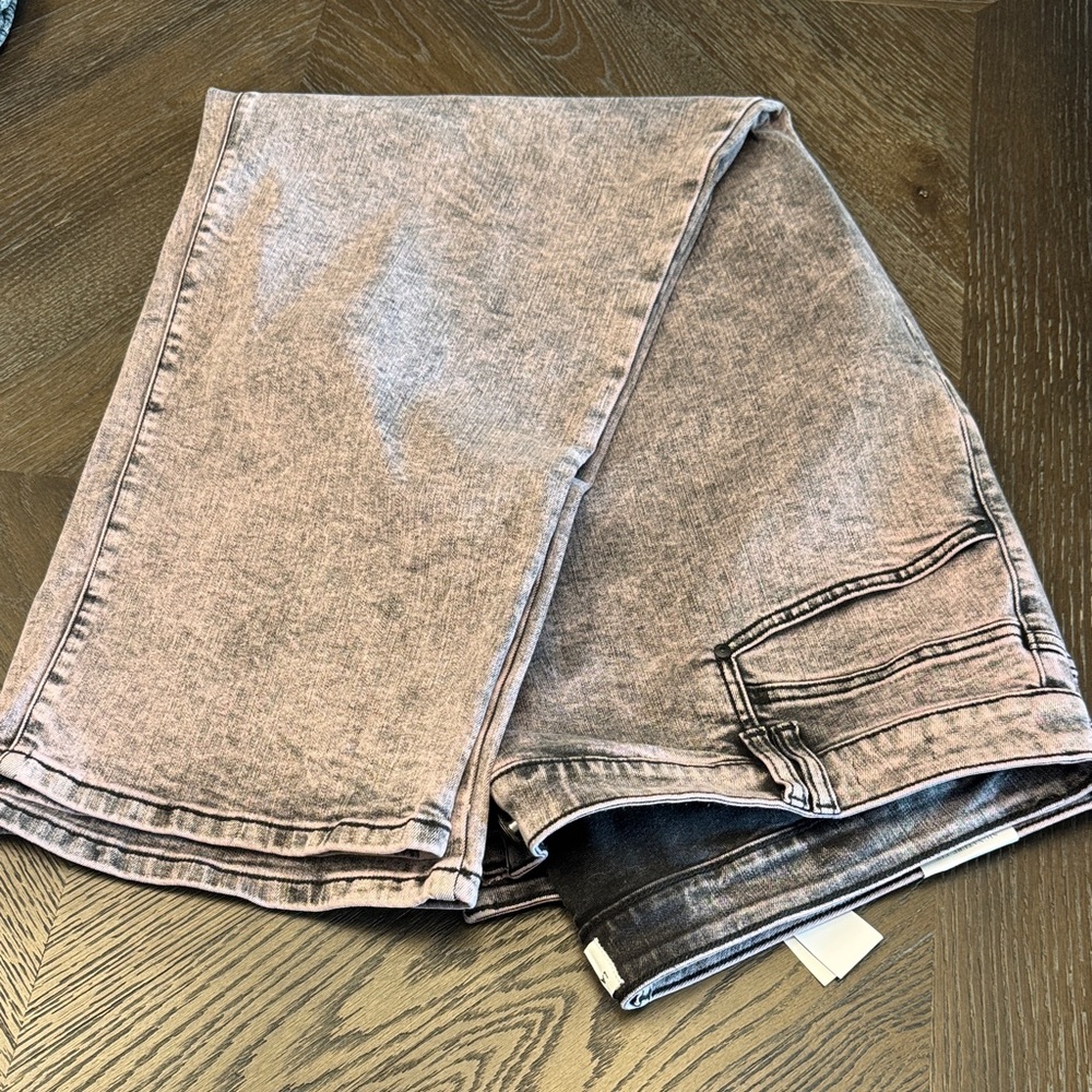 Lane Bryant Pink Tone Denim Relaxed Straight Mid Rise Jeans